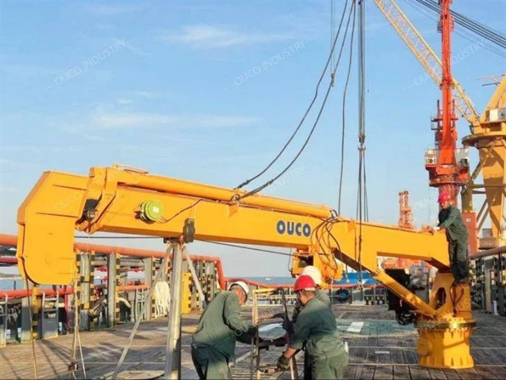 1T10M Small Telescopic Boom Ship Deck Crane